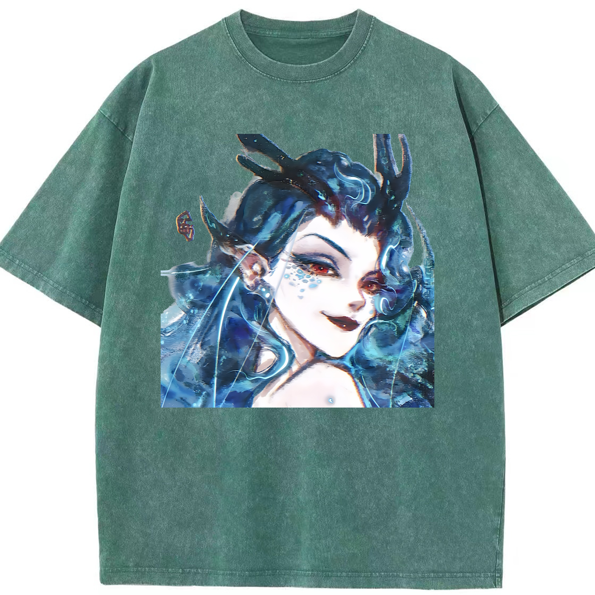 （画像用） Ne Zha 2 ナタ 魔童の大暴れ 綿100% ヴィンテージ風 半袖Tシャツ（フロントプリント）